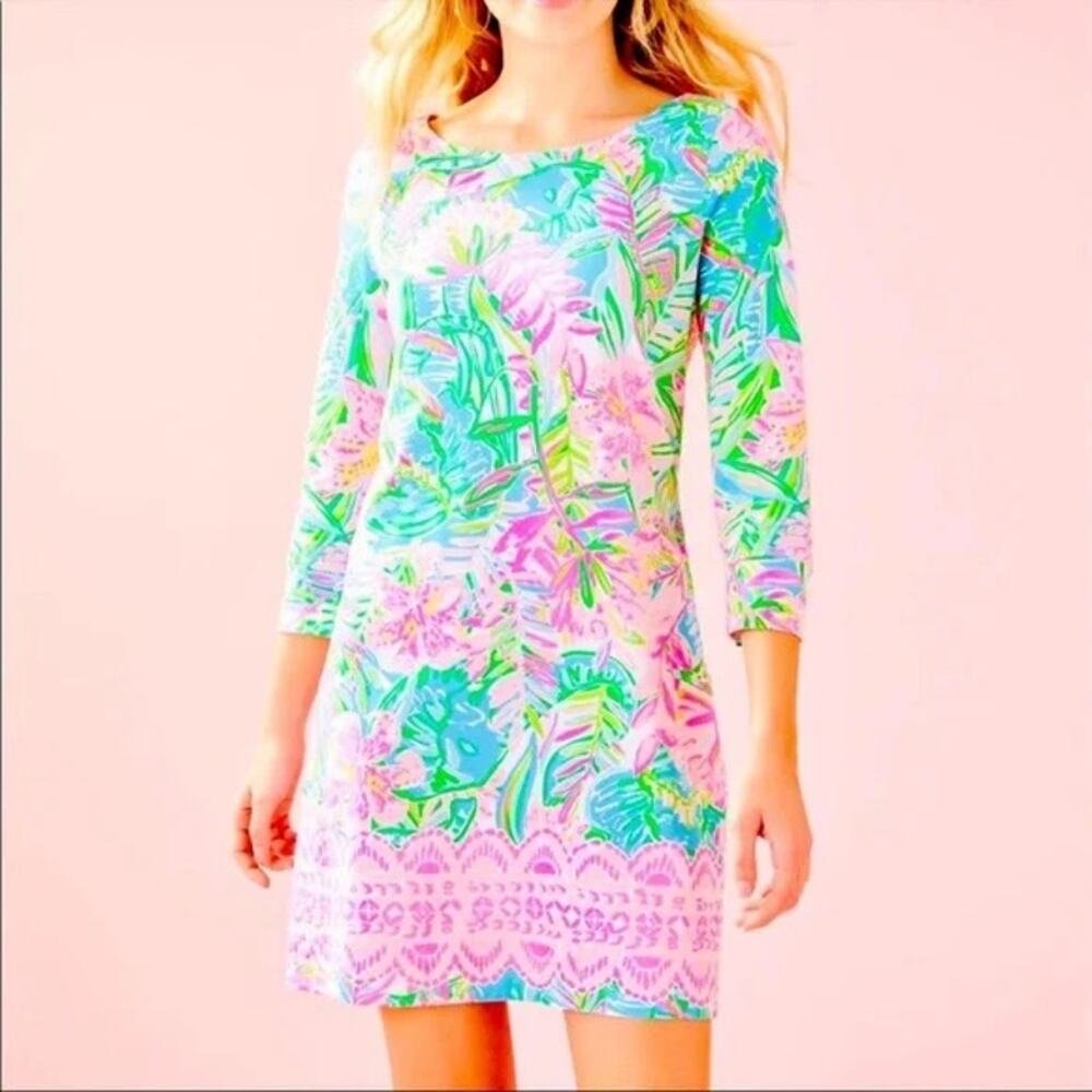 NWT Lilly Pulitzer Hollee Lilly of the Jungle Dress Cotton Sheath Dress Size XS